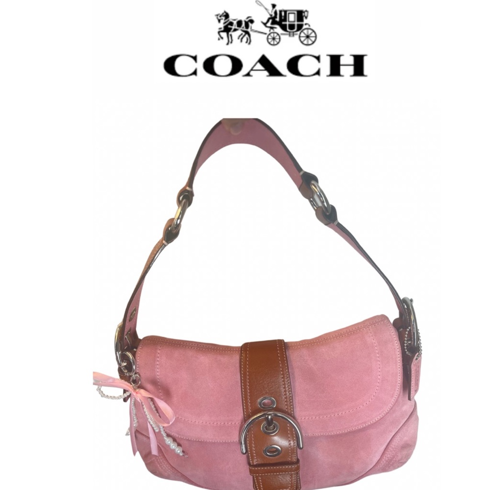 Coach SoHo Pink Suede Shoulder Bag